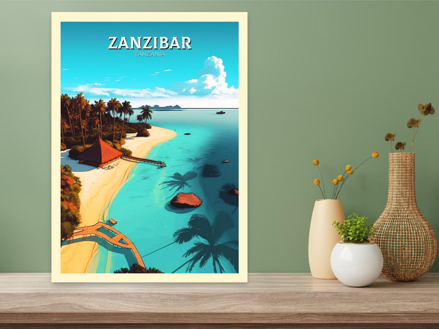 Zanzibar Travel Poster | Zanzibar Travel Print | Zanzibar Wall Art | Africa Poster | Tanzania Travel Print | Zanzibar Art | ID 317