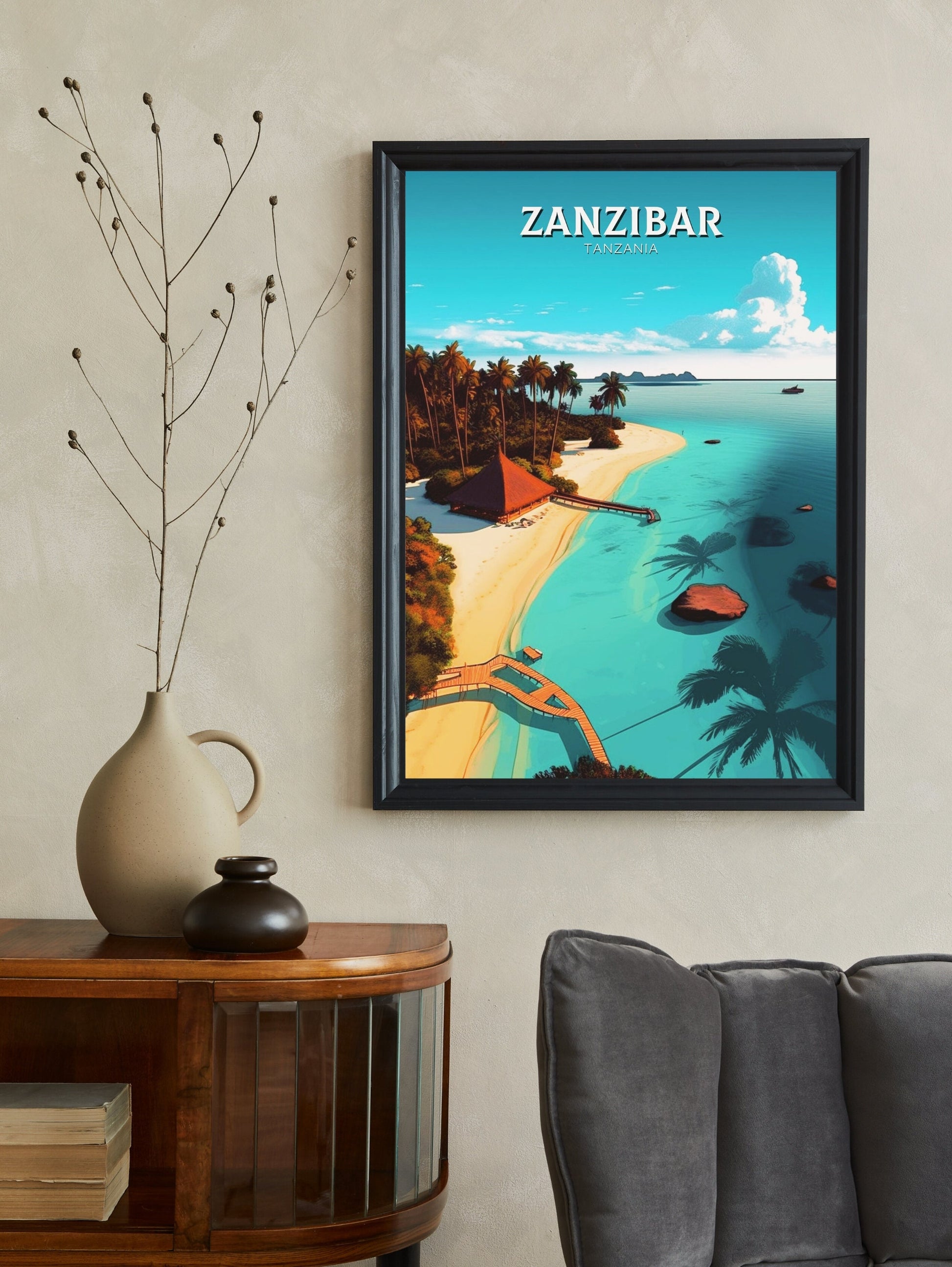 Zanzibar Travel Poster | Zanzibar Travel Print | Zanzibar Wall Art | Africa Poster | Tanzania Travel Print | Zanzibar Art | ID 317