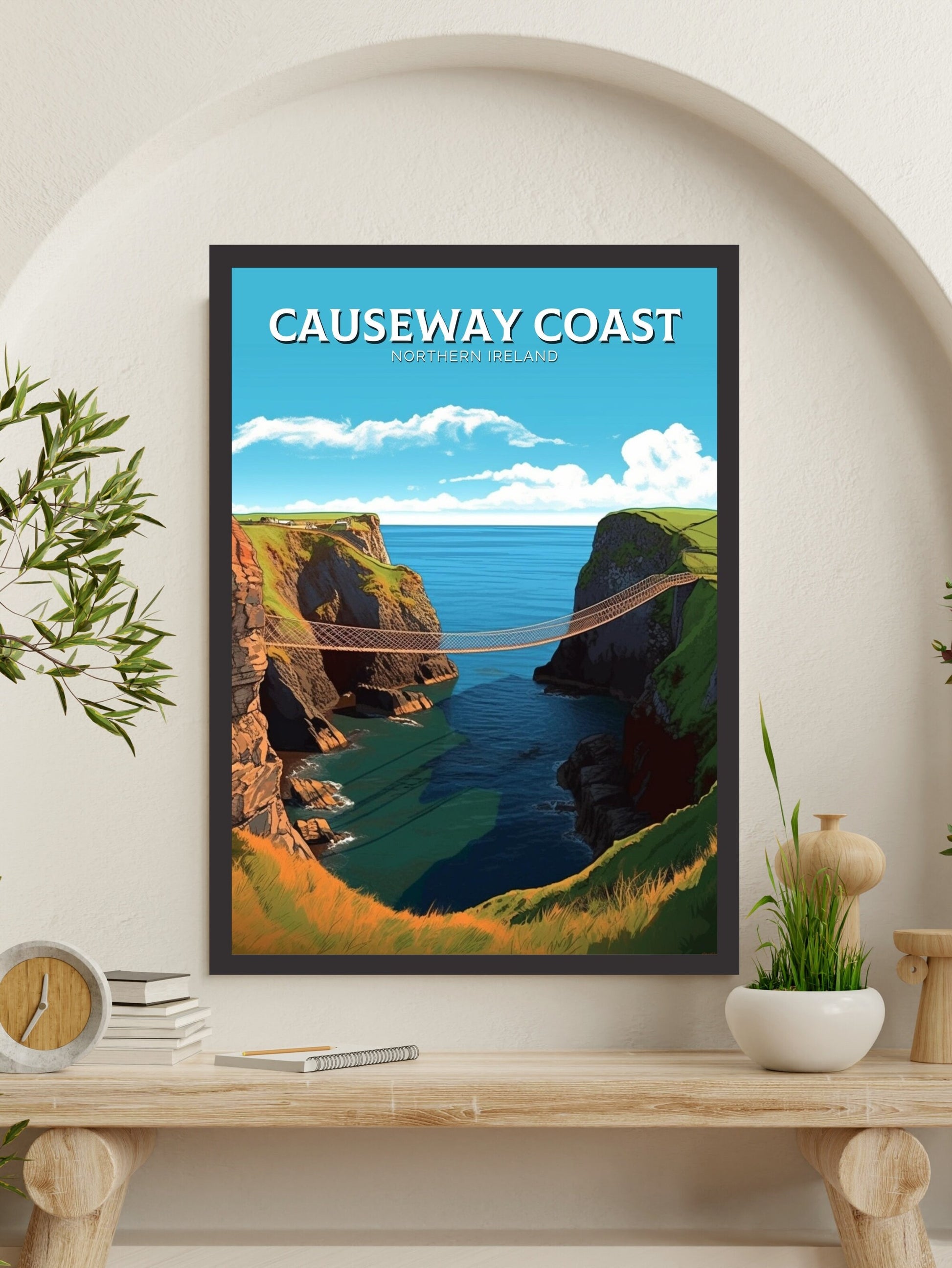 Causeway Coast Travel Print | Causeway Coast Illustration | Causeway Coast Poster | Causeway Coast Wall Art | Northern Ireland Print ID 250