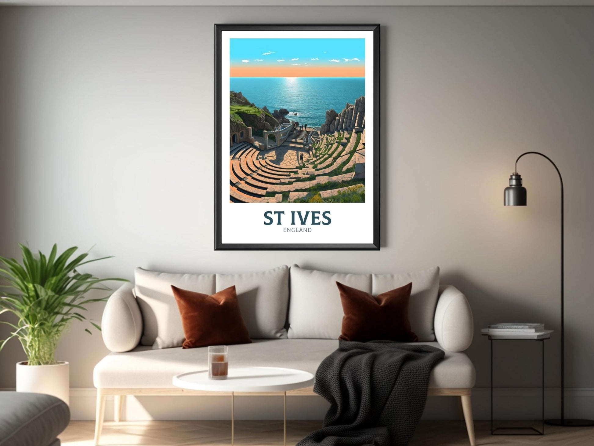 St Ives Travel Poster | St Ives Travel Print | Print | St Ives Wall Art | England Print | England Home Decor | Cornwall Travel gift ID 322