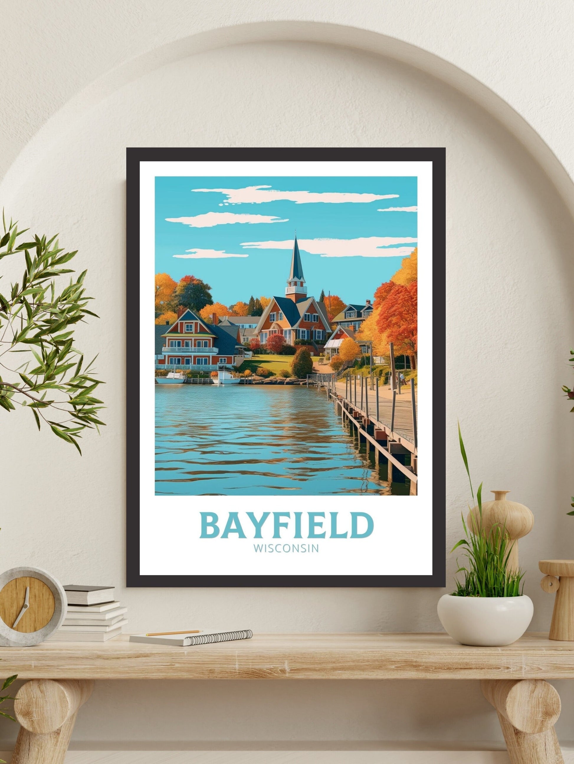 Bayfield Wisconsin Poster | Bayfield Wisconsin Travel Print | Bayfield Wisconsin Illustration | Bayfield Wisconsin Wall Art | ID 324