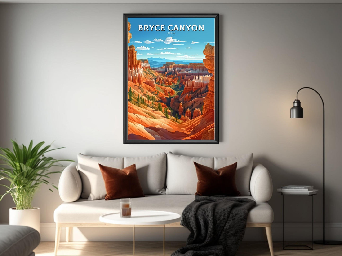 Bryce Canyon Utah Poster | Bryce Canyon Travel Print | Bryce Canyon Illustration | Utah Travel Print | Bryce Canyon Wall Art | ID 325