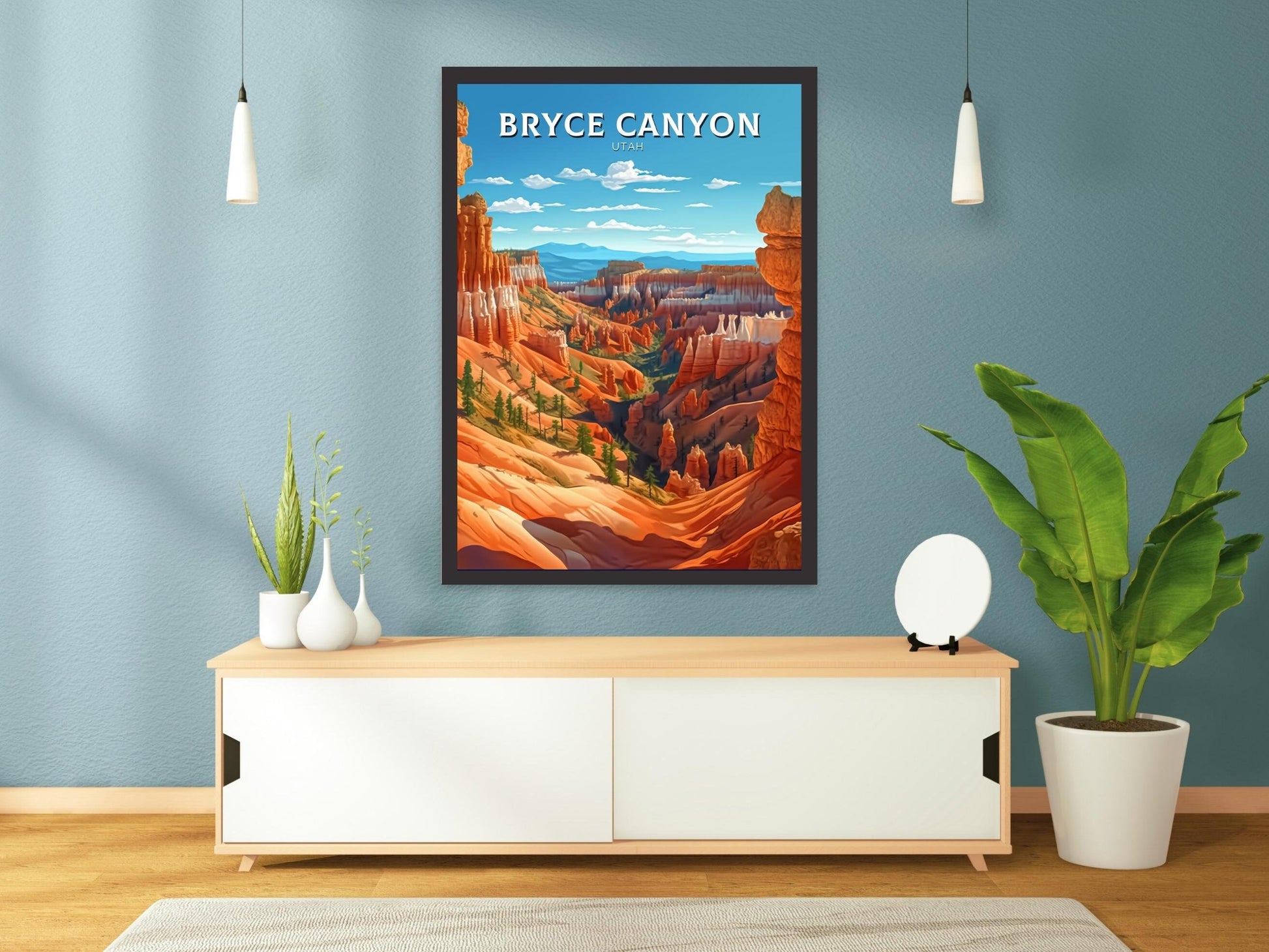 Bryce Canyon Utah Poster | Bryce Canyon Travel Print | Bryce Canyon Illustration | Utah Travel Print | Bryce Canyon Wall Art | ID 325