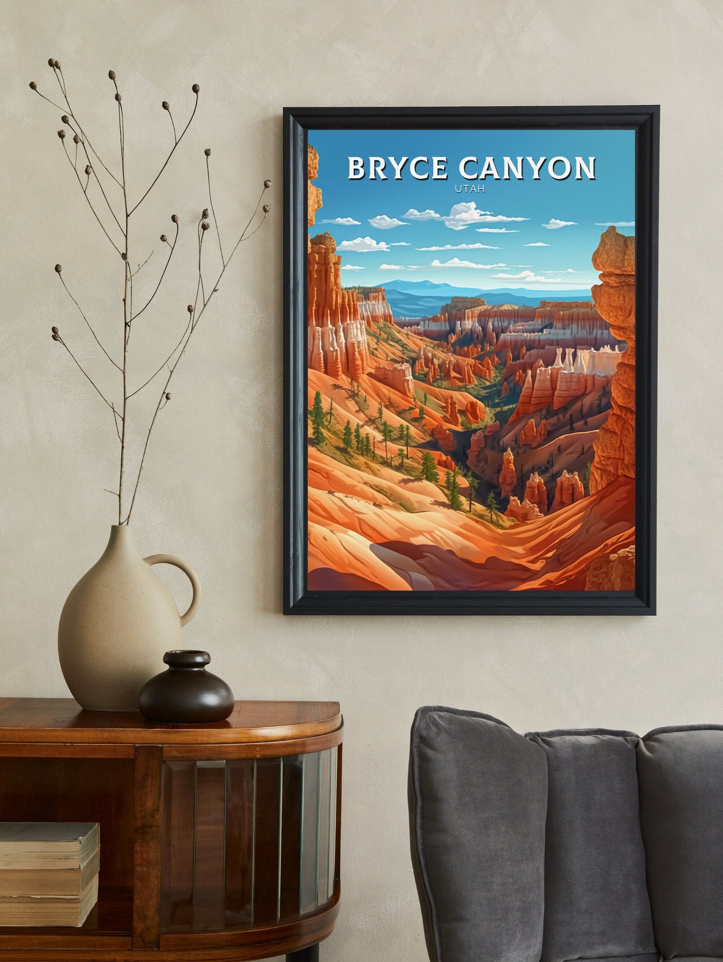 Bryce Canyon Utah Poster | Bryce Canyon Travel Print | Bryce Canyon Illustration | Utah Travel Print | Bryce Canyon Wall Art | ID 325