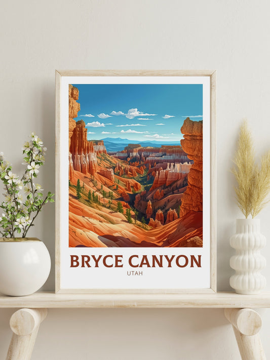Bryce Canyon Travel Print | Bryce Canyon Utah Poster | Bryce Canyon Illustration | Utah Travel Print | Bryce Canyon Wall Art | ID 326