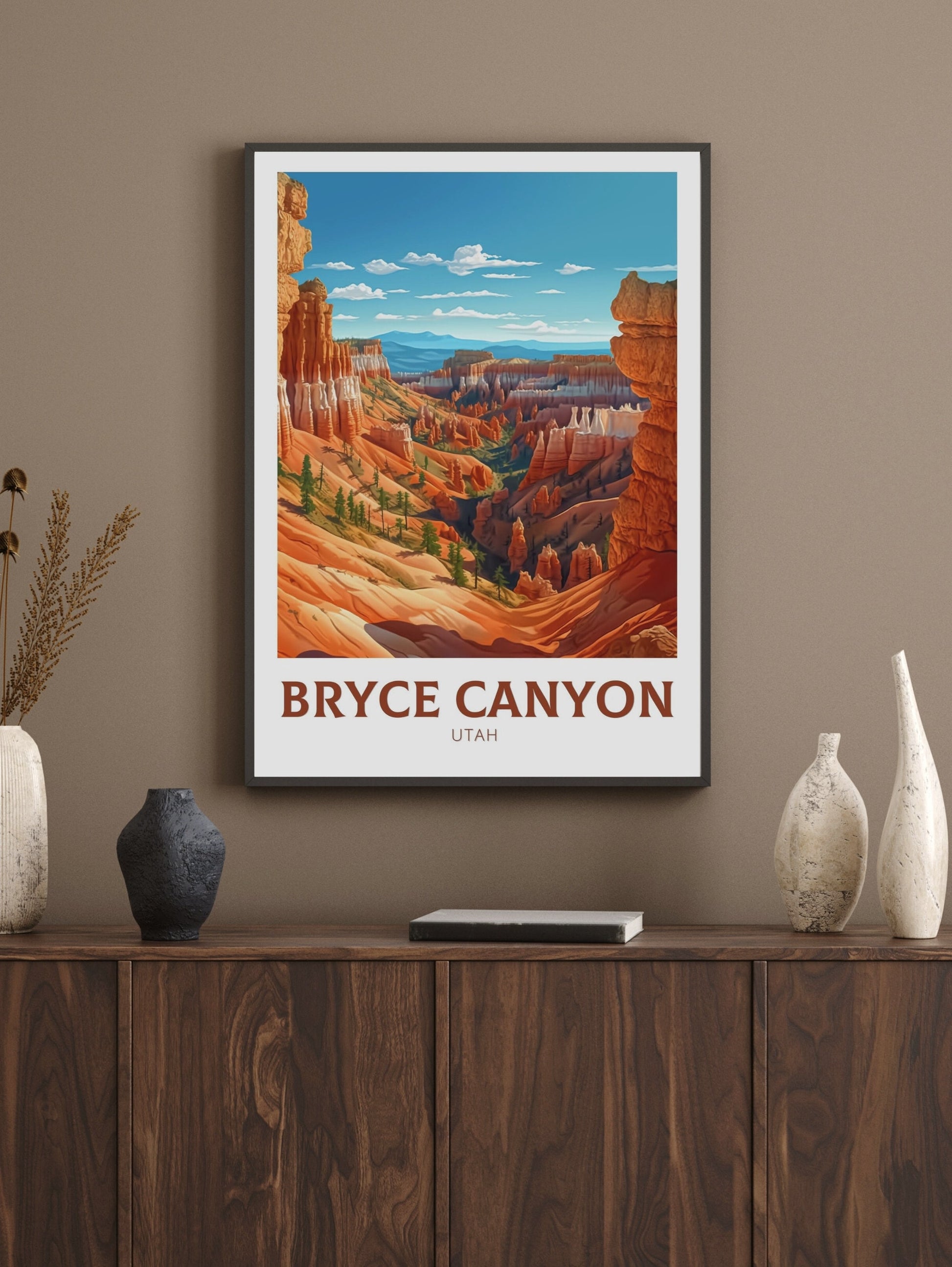 Bryce Canyon Travel Print | Bryce Canyon Utah Poster | Bryce Canyon Illustration | Utah Travel Print | Bryce Canyon Wall Art | ID 326