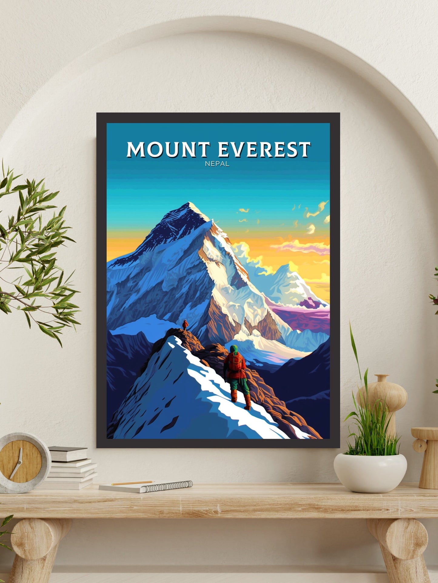 Mount Everest Poster | Mount Everest Illustration | Mount Everest Print | Mount Everest Wall Art | TMount Everest Travel Print | ID 329