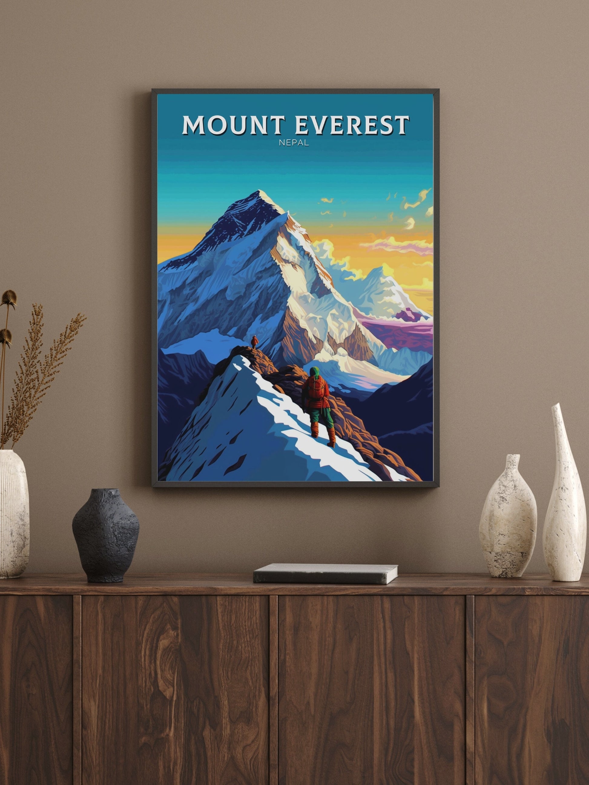 Mount Everest Poster | Mount Everest Illustration | Mount Everest Print | Mount Everest Wall Art | TMount Everest Travel Print | ID 329