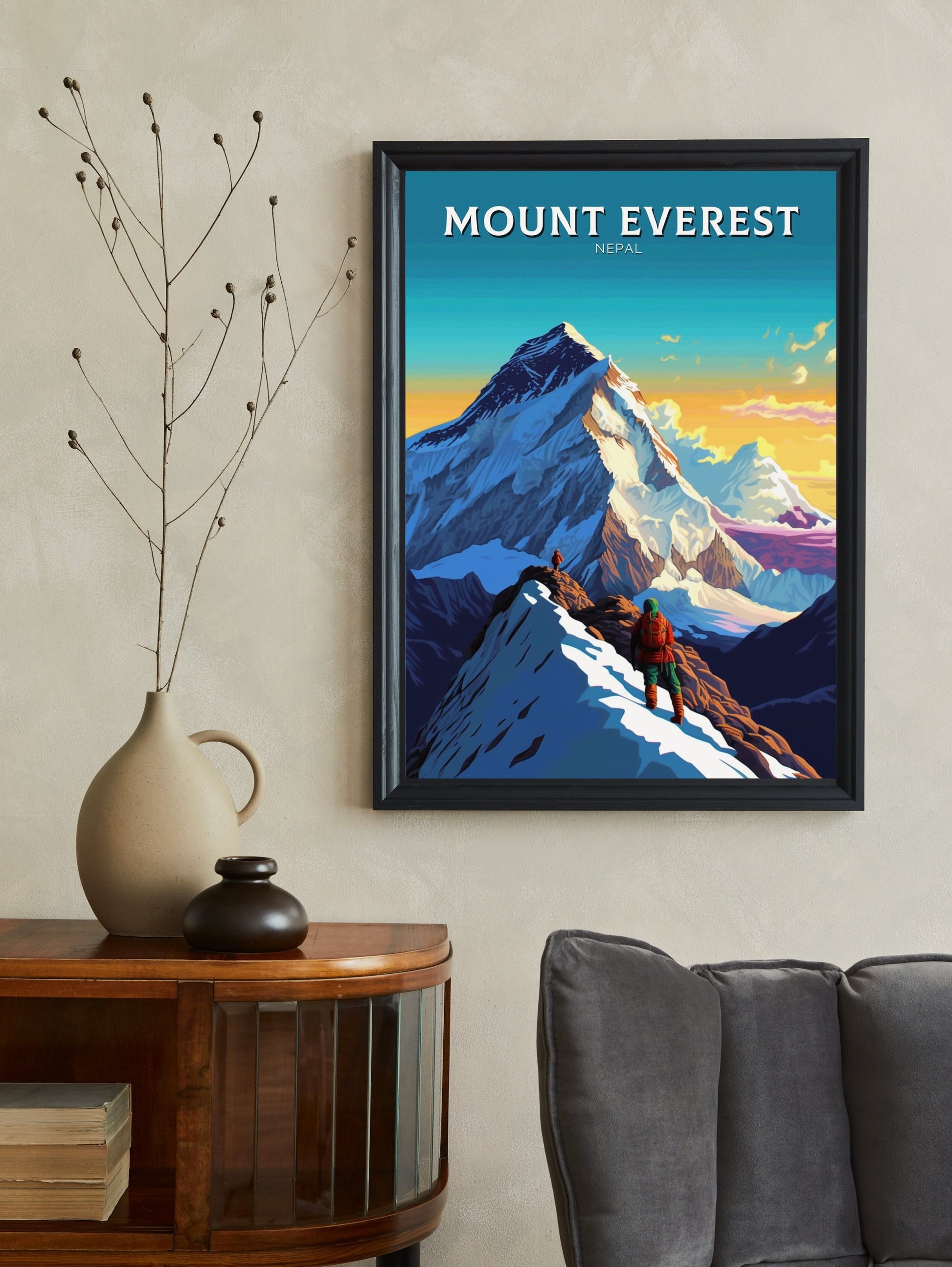 Mount Everest Poster | Mount Everest Illustration | Mount Everest Print | Mount Everest Wall Art | TMount Everest Travel Print | ID 329