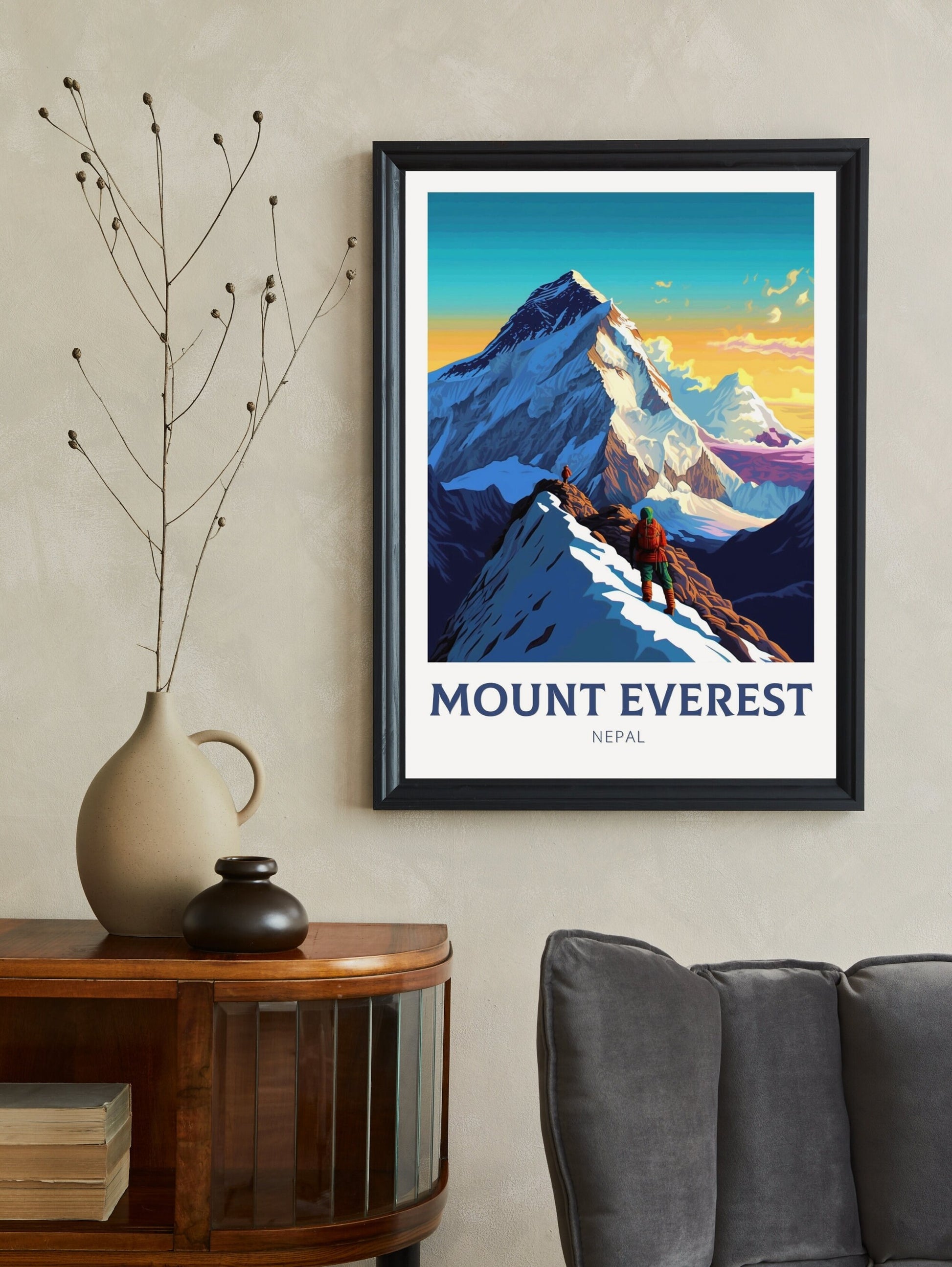 Mount Everest Travel Print | Mount Everest Poster | Mount Everest Illustration | Mount Everest Print | Mount Everest Wall Art | ID 330