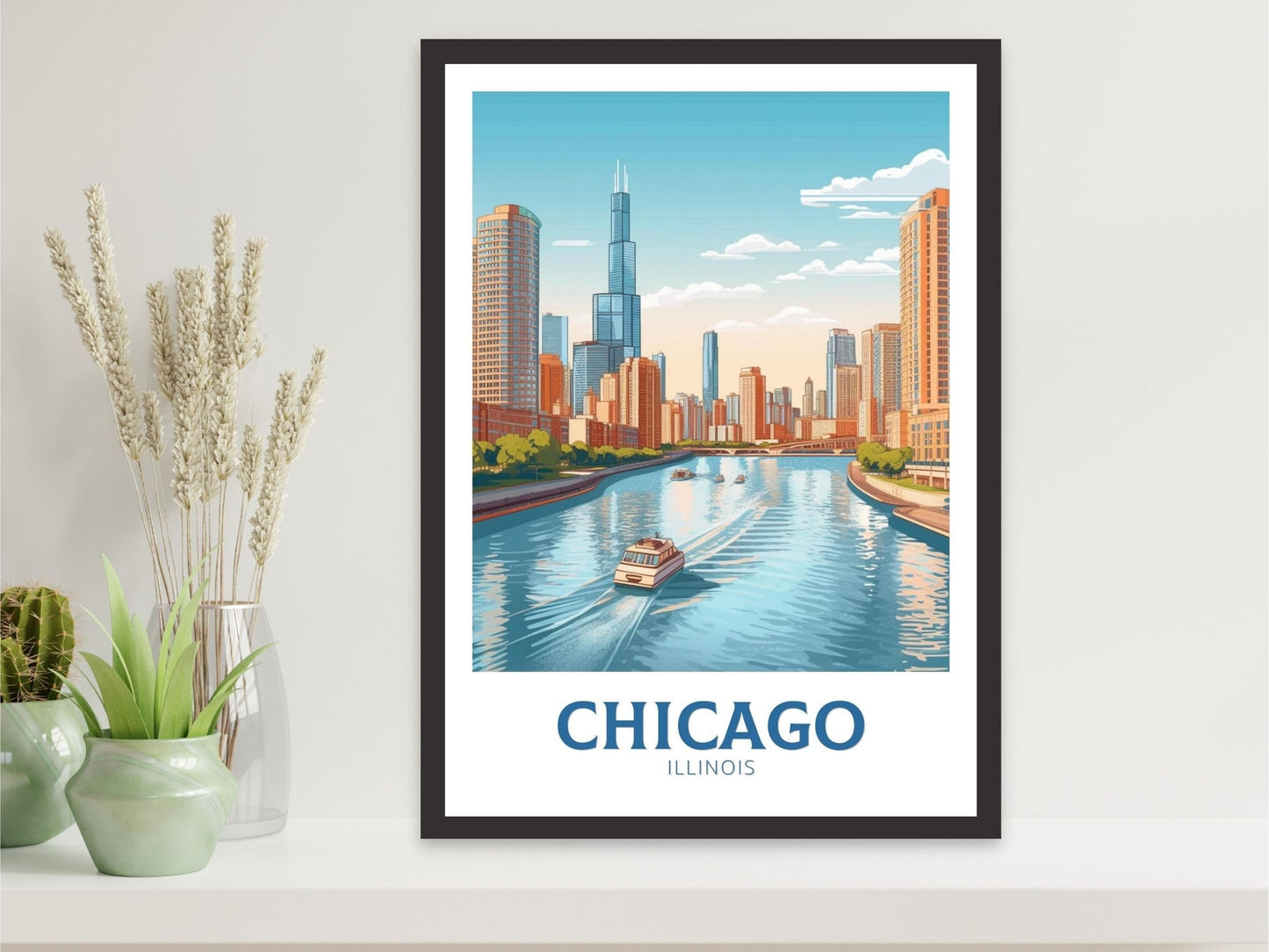 Chicago Print | Chicago Poster | Chicago Poster Design | Chicago Illinois | Chicago Artwork | Chicago Wall Art | USA Home Decor | ID 154