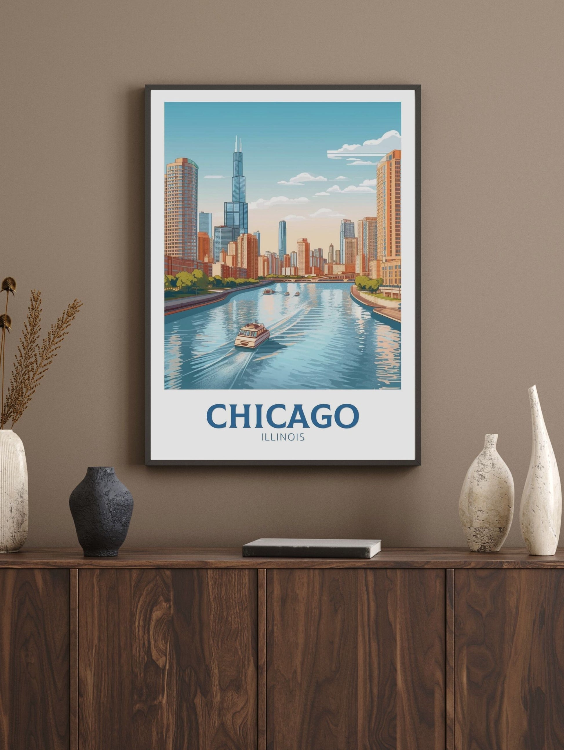 Chicago Print | Chicago Poster | Chicago Poster Design | Chicago Illinois | Chicago Artwork | Chicago Wall Art | USA Home Decor | ID 154