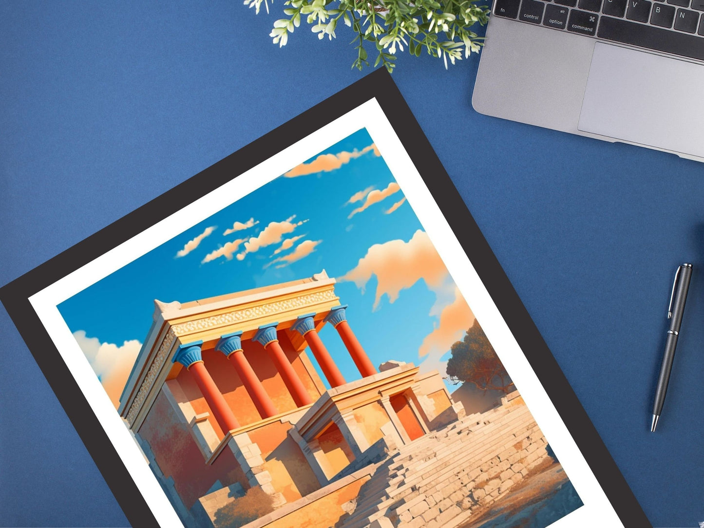 Crete Poster | Crete Travel Print | Crete Island Design| Knossos Palace Crete Wall Art | Greece Monument Print | Historic Poster ID 192