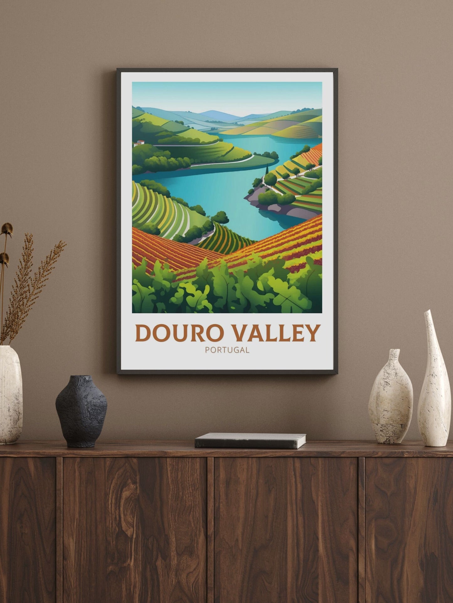 Douro Valley Print | Douro Valley Poster | Douro Travel Design| Douro Painting | Portugal Wall Art | Douro Valley Travel Print | ID 156