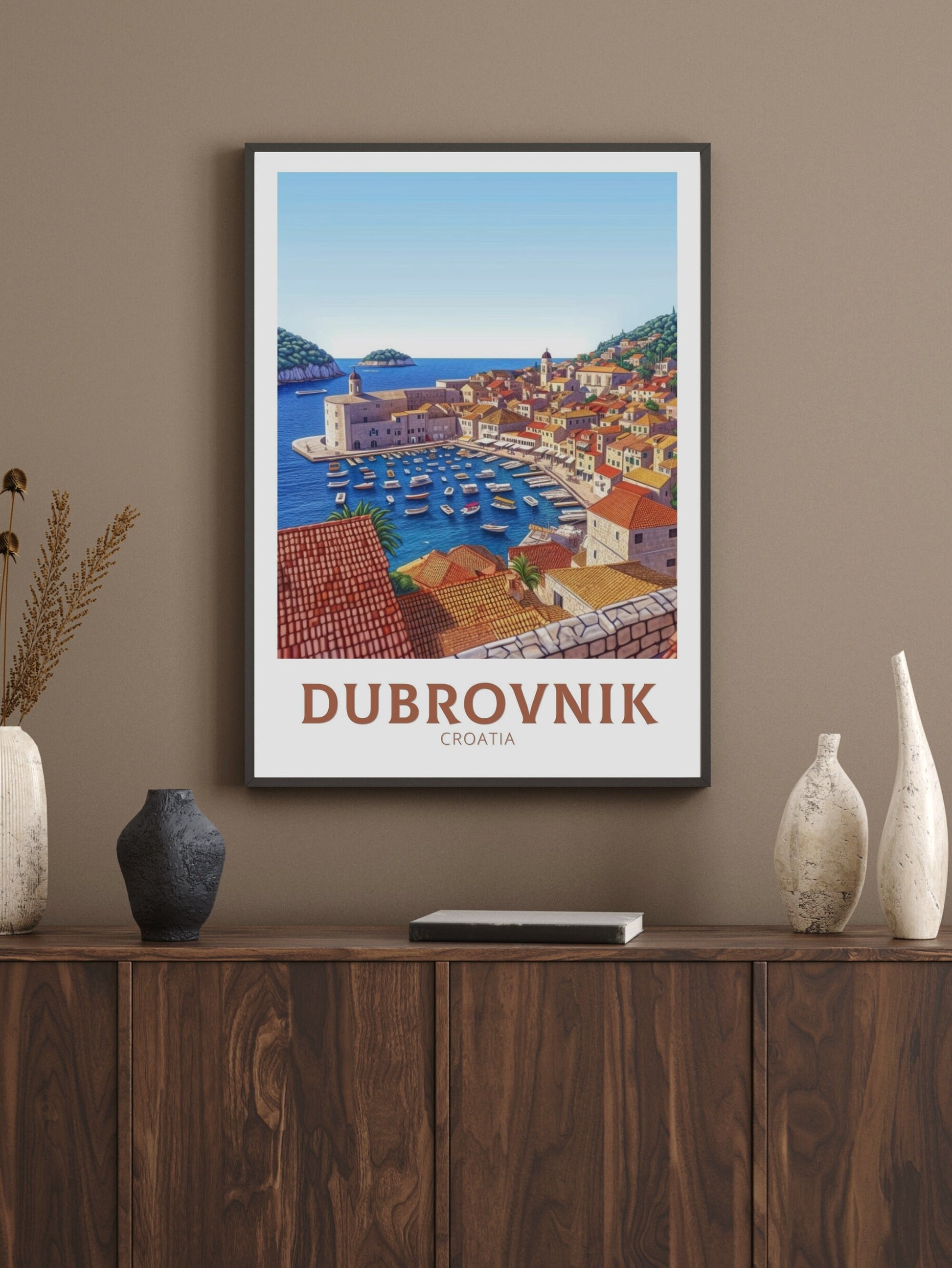 Dubrovnik Croatia Travel Poster| Dubrovnik Illustration | Dubrovnik Print | Croatia Print | Dubrovnik Poster | Dubrovnik Painting | ID 157