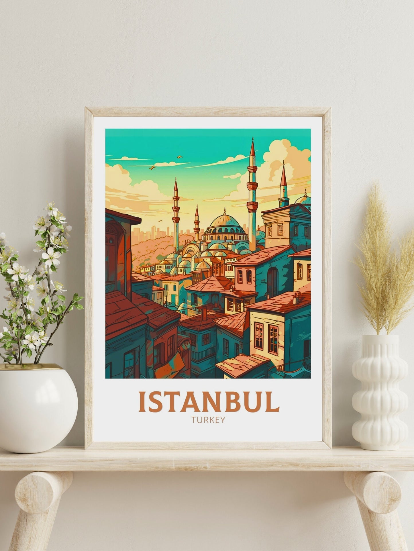 Istanbul Travel Poster | Istanbul Illustration | Istanbul Wall Art | Turkey Poster | Istanbul Home Decor | Istanbul Print | ID 161