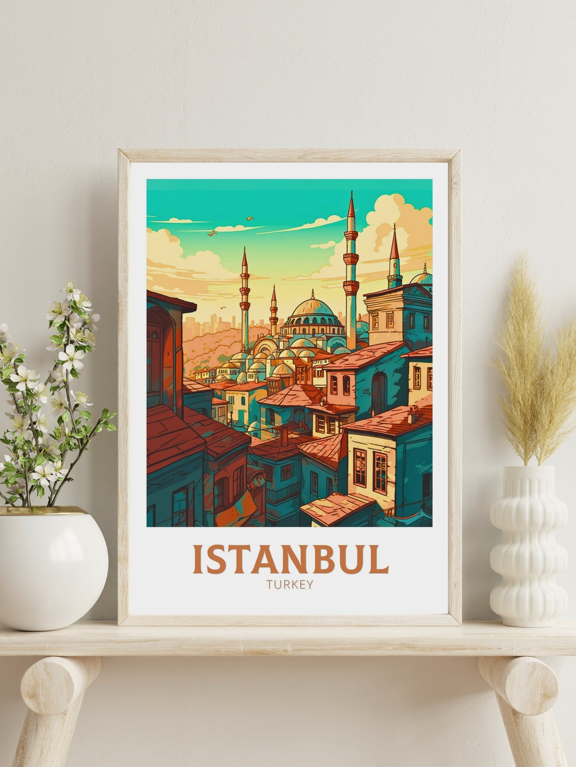 Istanbul Travel Poster | Istanbul Illustration | Istanbul Wall Art | Turkey Poster | Istanbul Home Decor | Istanbul Print | ID 161