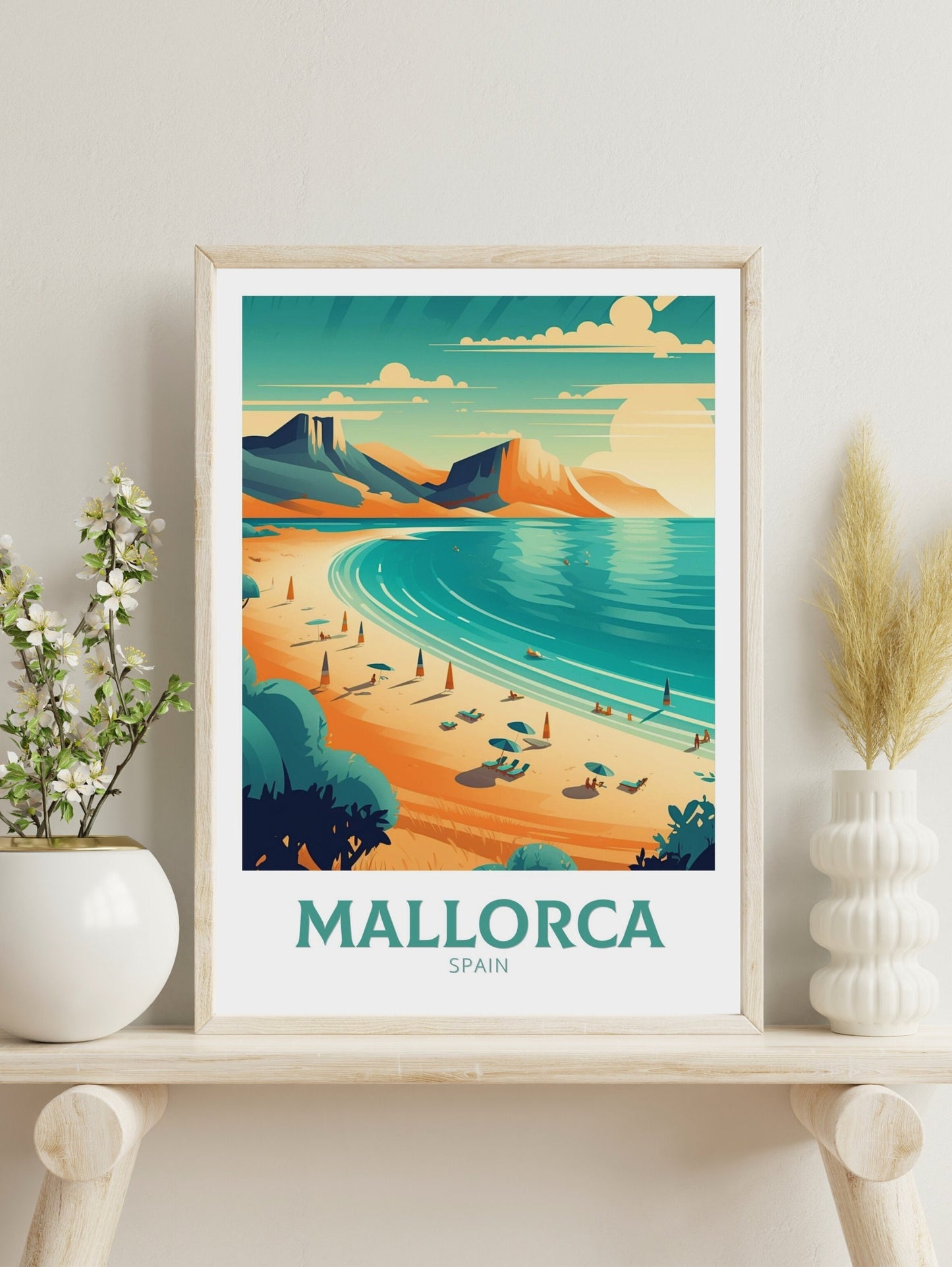 Mallorca Travel Poster | Mallorca Illustration | Mallorca Wall Art | Mallorca Poster| Spain Poster | Spain Home Decor | Spain Print | ID 164