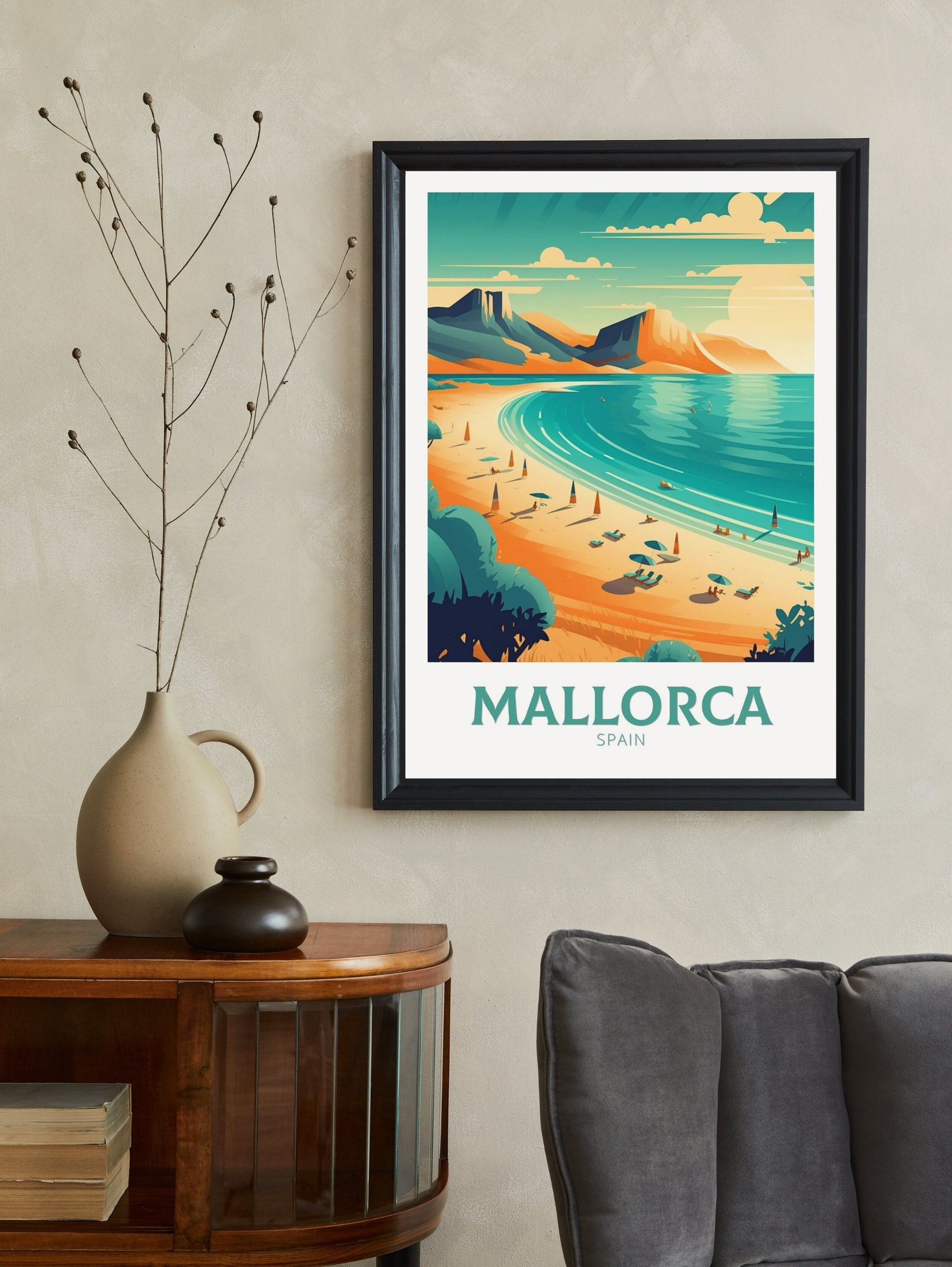 Mallorca Travel Poster | Mallorca Illustration | Mallorca Wall Art | Mallorca Poster| Spain Poster | Spain Home Decor | Spain Print | ID 164