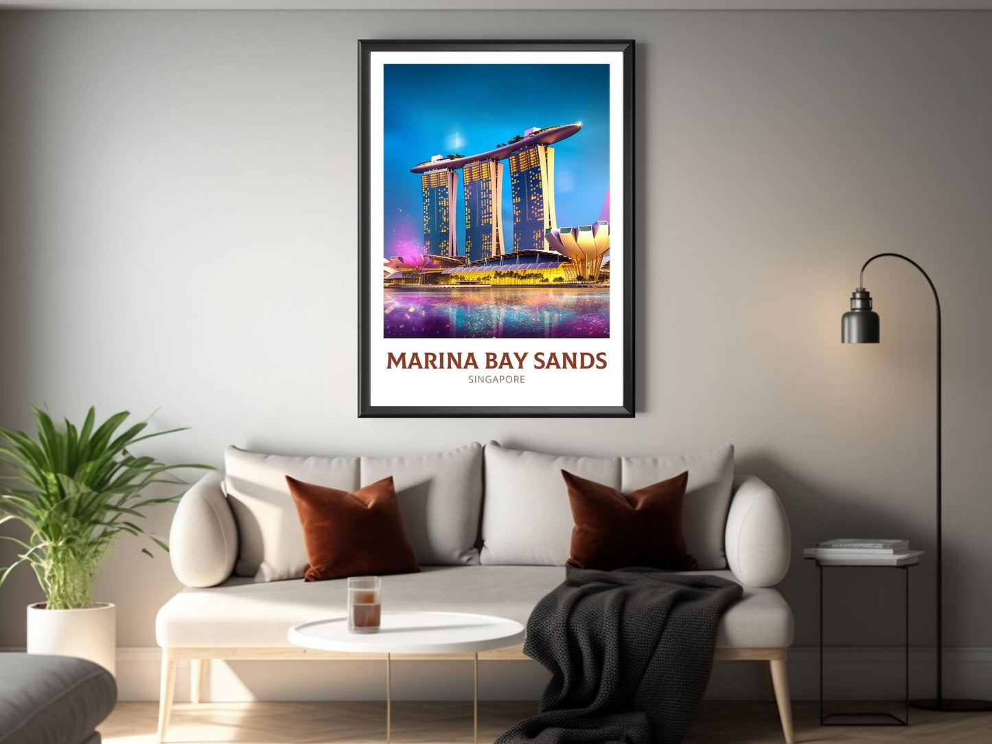 Marina Bay Sands Poster | Marina Bay Sands Illustration | Singapore Print | Singapore Poster | Singapore Wall Art | ID 165