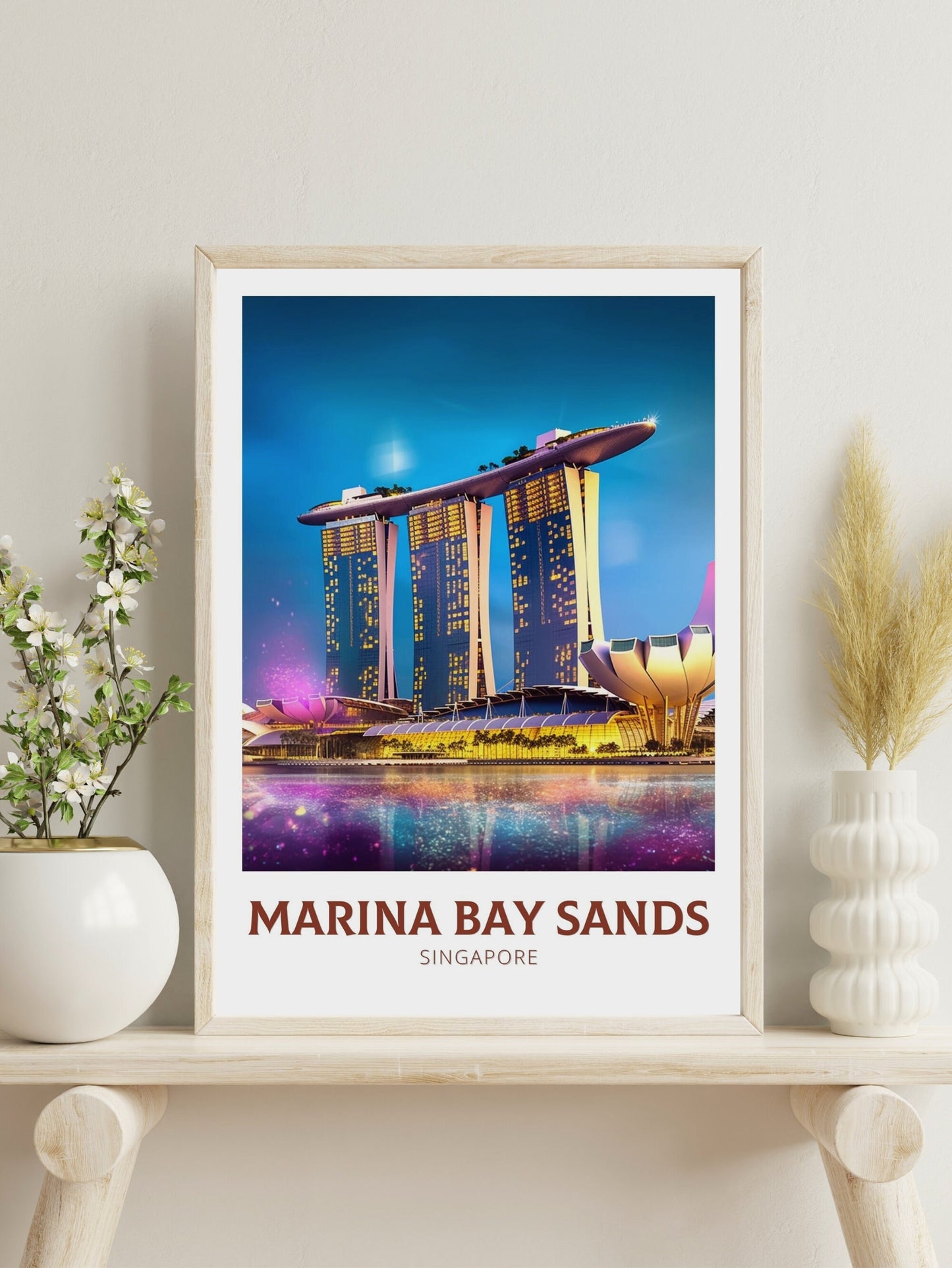 Marina Bay Sands Poster | Marina Bay Sands Illustration | Singapore Print | Singapore Poster | Singapore Wall Art | ID 165