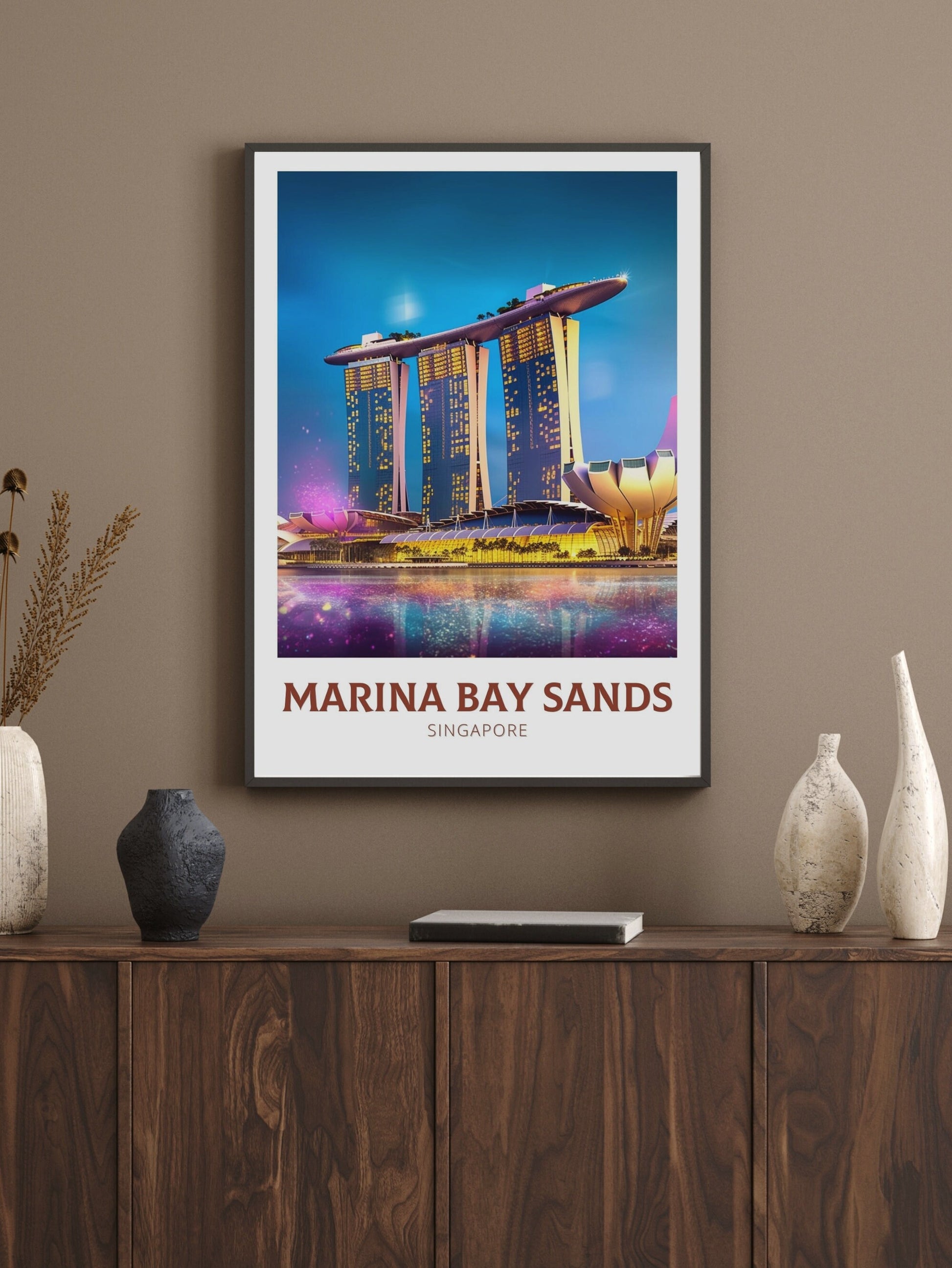 Marina Bay Sands Poster | Marina Bay Sands Illustration | Singapore Print | Singapore Poster | Singapore Wall Art | ID 165