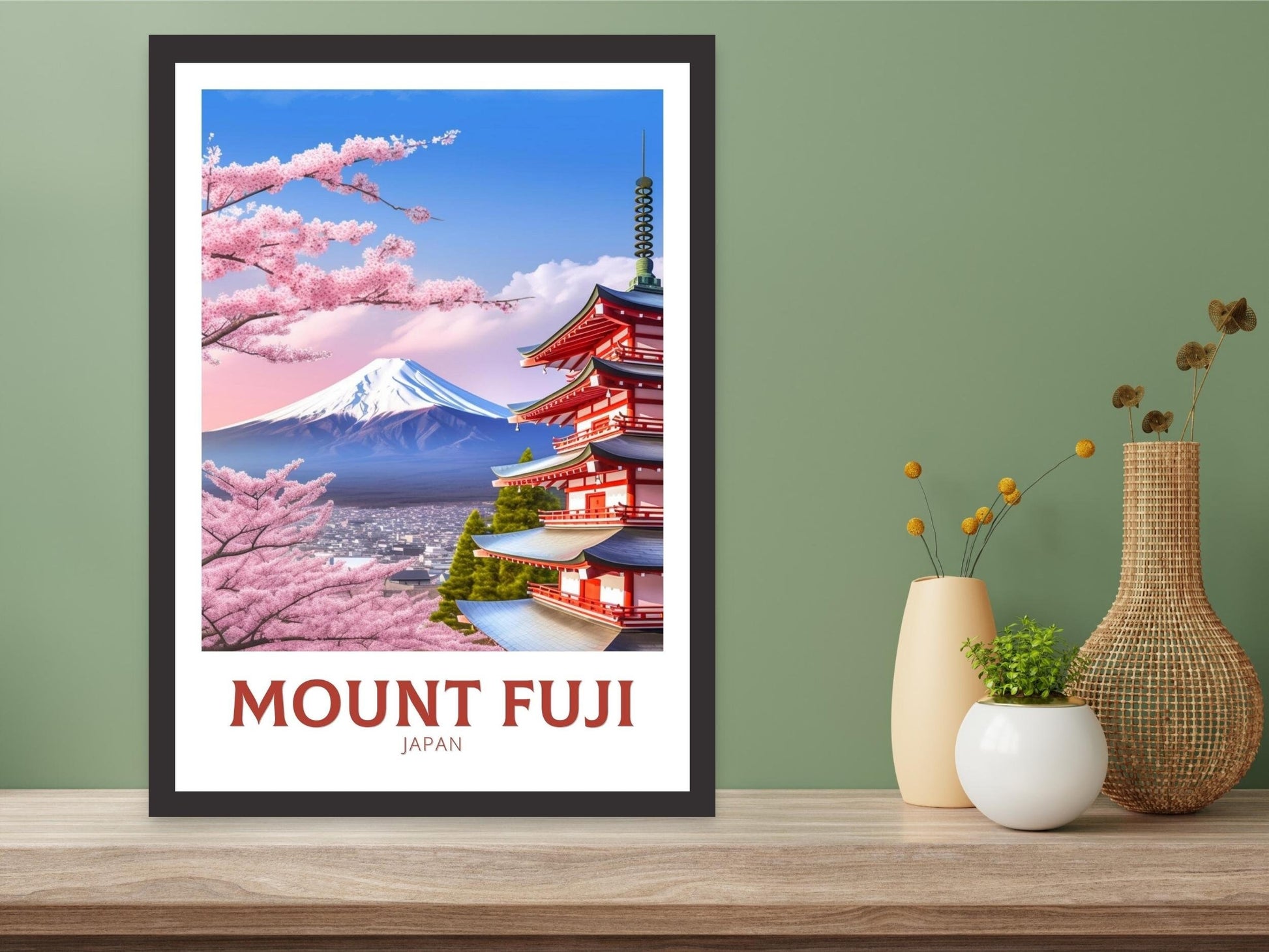 Mount Fuji Poster | Mount Fuji Illustration | Japan Print | Japan Poster | Mount Fuji Print | Mount Fuji Wall Art | ID 166