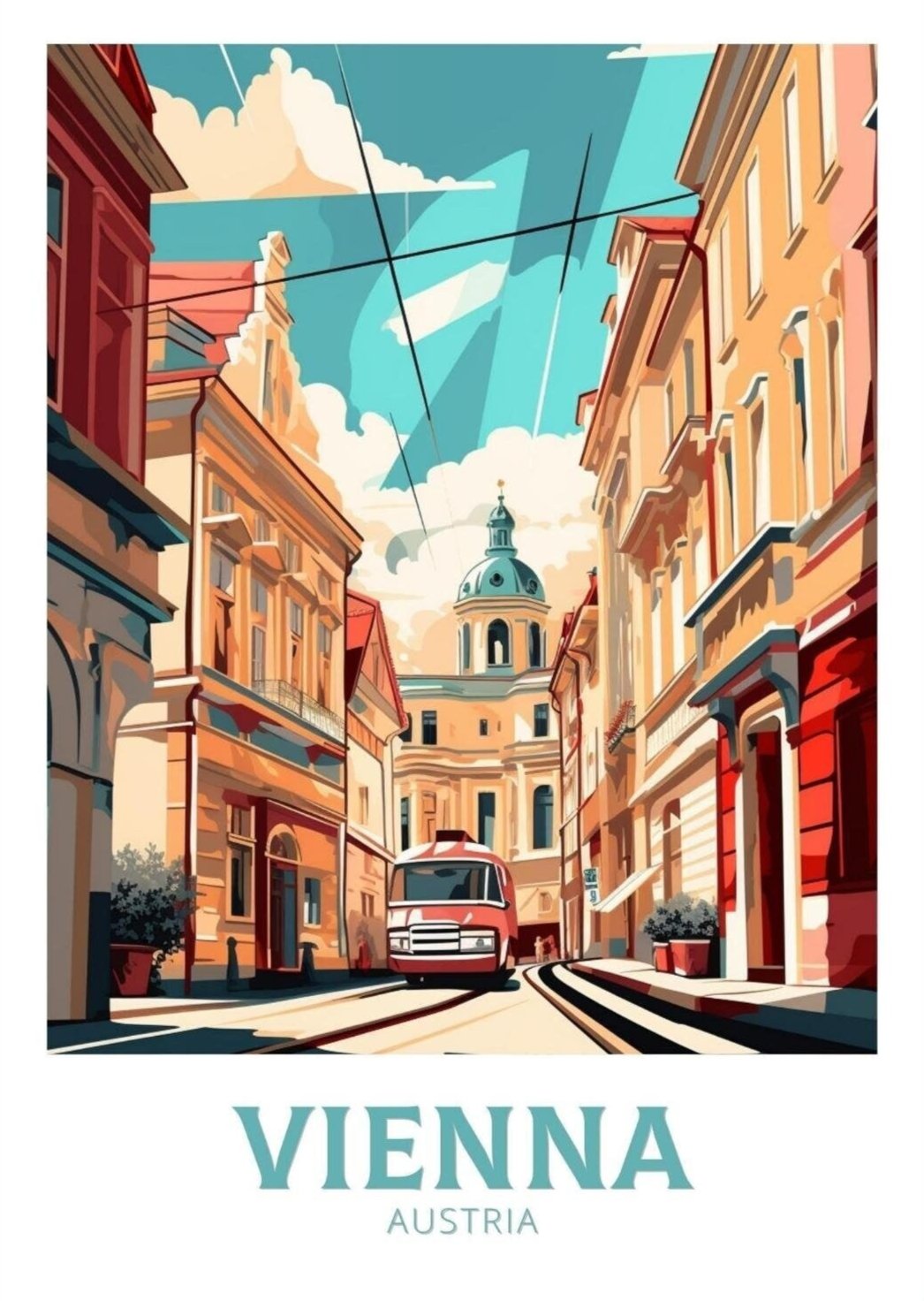 Europe VIENNA TRAVEL POSTER - AUSTRIA ARTWORK