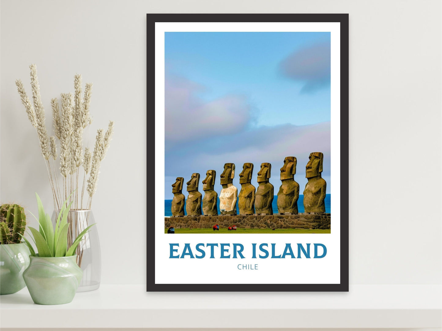 Easter Island Travel Print | Easter Island Travel Poster | Easter Island Wall Art | Chile Travel Poster | Chile Poster Painting | ID 169