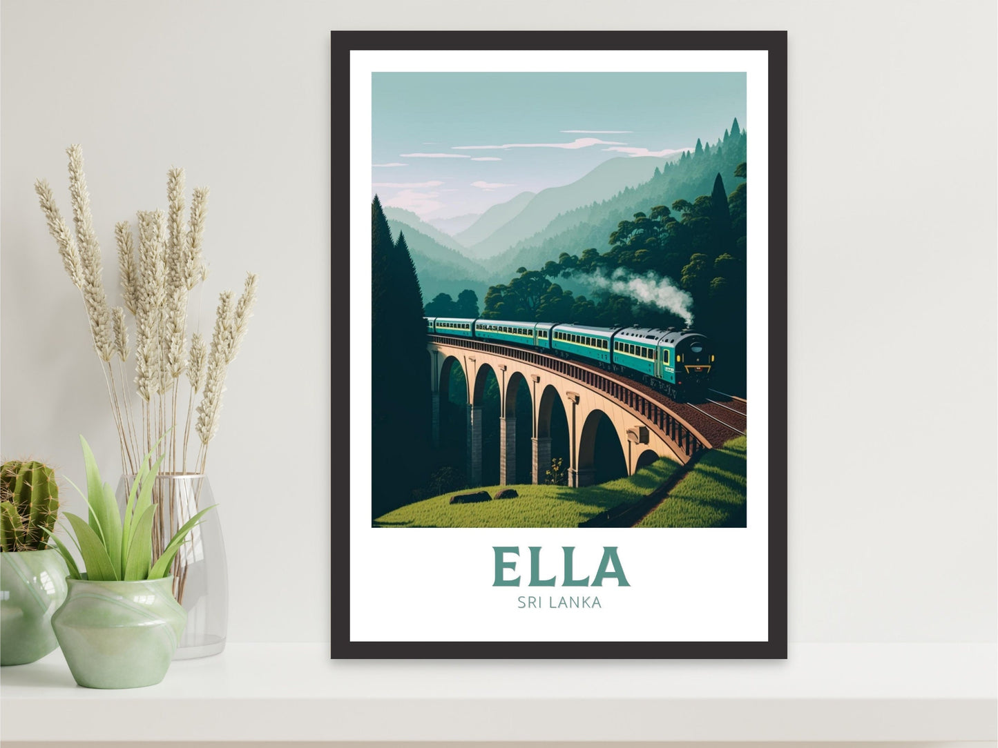 Ella Odyssey Travel Print | Ella Train Illustration | Ella Train Sri Lanka | Ella Wall Art | Train | Sri Lanka Travel Poster | ID 171