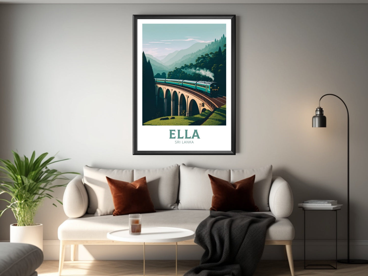 Ella Odyssey Travel Print | Ella Train Illustration | Ella Train Sri Lanka | Ella Wall Art | Train | Sri Lanka Travel Poster | ID 171