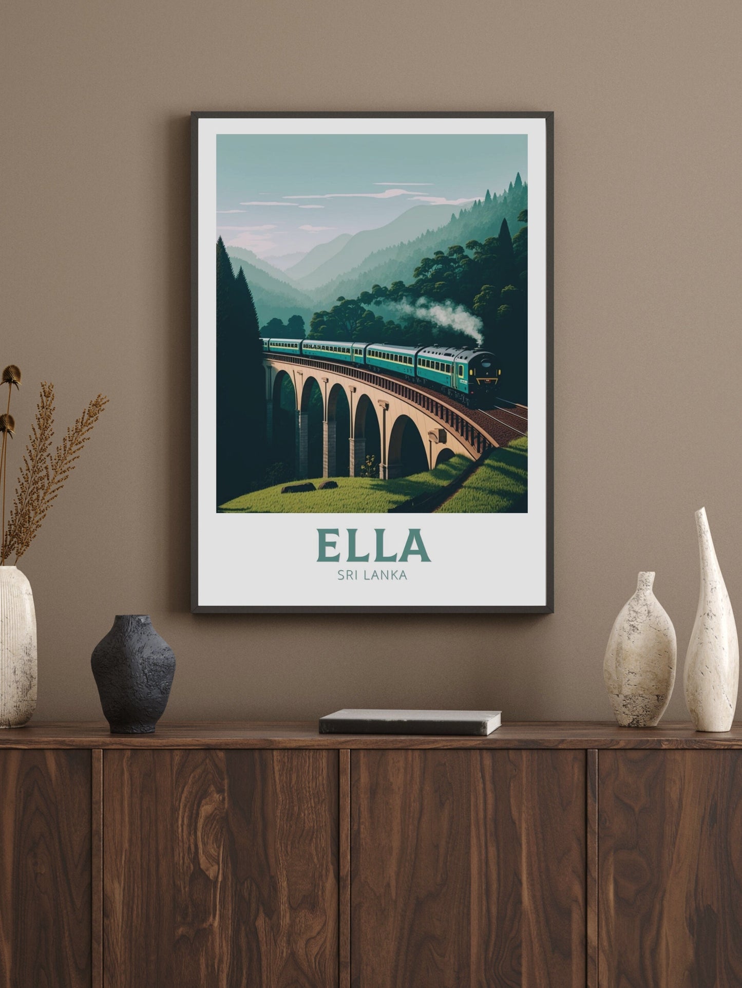 Ella Odyssey Travel Print | Ella Train Illustration | Ella Train Sri Lanka | Ella Wall Art | Train | Sri Lanka Travel Poster | ID 171