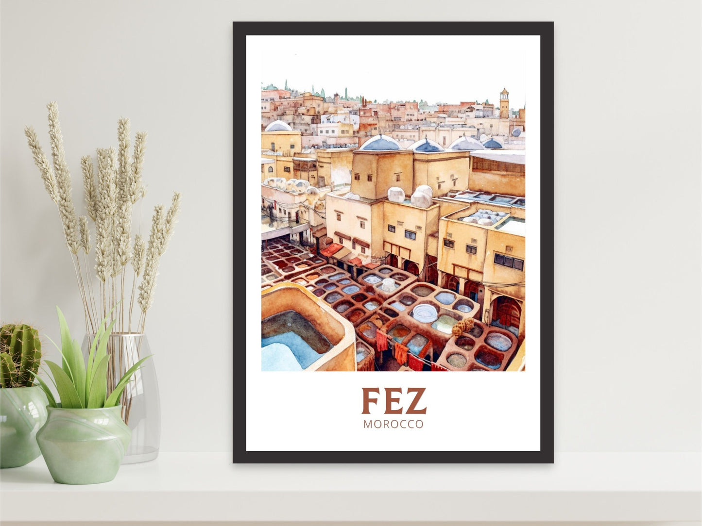 Fez Travel Print | Fez Travel Poster | Fez Wall Art | Fez Poster | Morocco Poster | Morocco Home Décor | Fez Print | Travel gift | ID 173