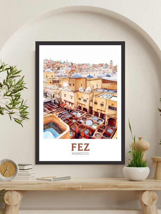 Fez Travel Print | Fez Travel Poster | Fez Wall Art | Fez Poster | Morocco Poster | Morocco Home Décor | Fez Print | Travel gift | ID 173