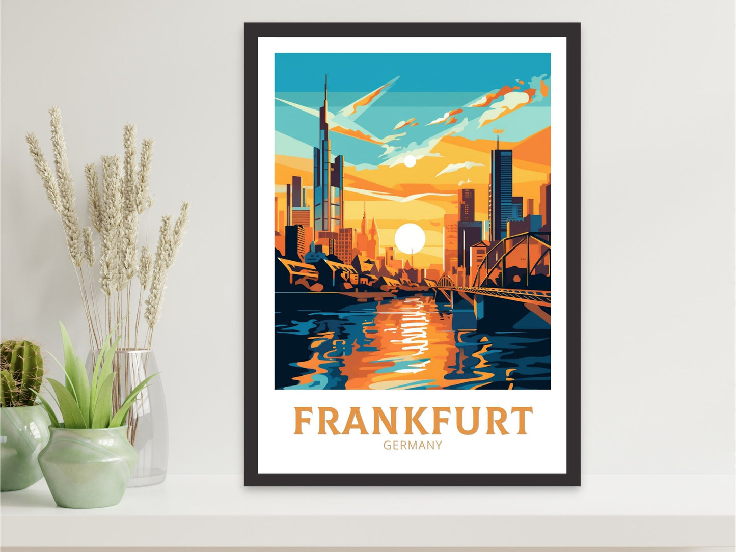 Frankfurt Travel Print | Frankfurt Travel Poster | Frankfurt Illustration | Frankfurt Wall Art | Germany Print Design | ID 175