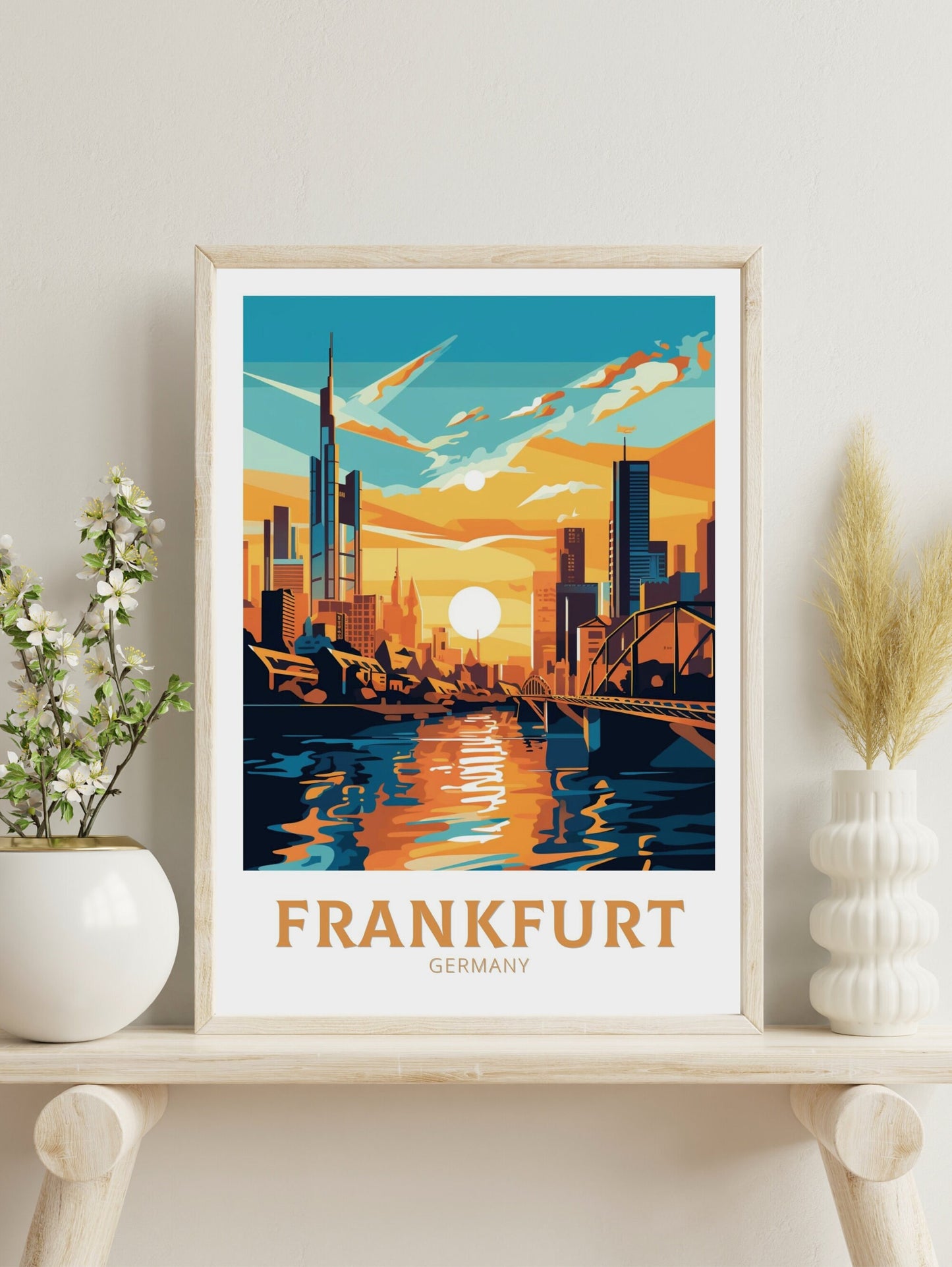 Frankfurt Travel Print | Frankfurt Travel Poster | Frankfurt Illustration | Frankfurt Wall Art | Germany Print Design | ID 175