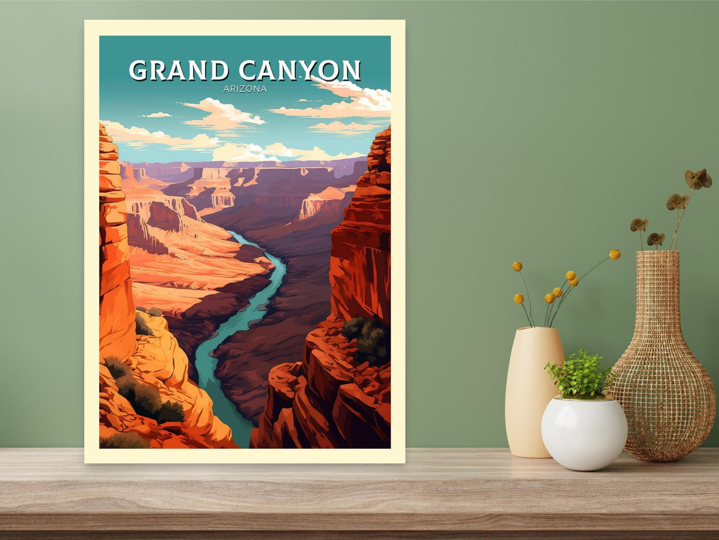 Grand Canyon Travel Print | Grand Canyon Arizona Poster | Grand Canyon Illustration | Arizona Travel Print | Grand Canyon Wall Art | ID 331