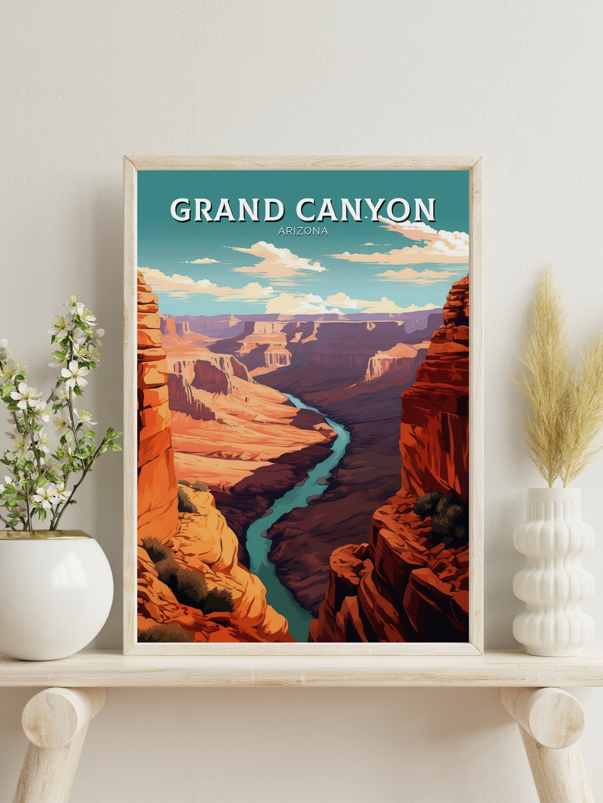 Grand Canyon Travel Print | Grand Canyon Arizona Poster | Grand Canyon Illustration | Arizona Travel Print | Grand Canyon Wall Art | ID 331