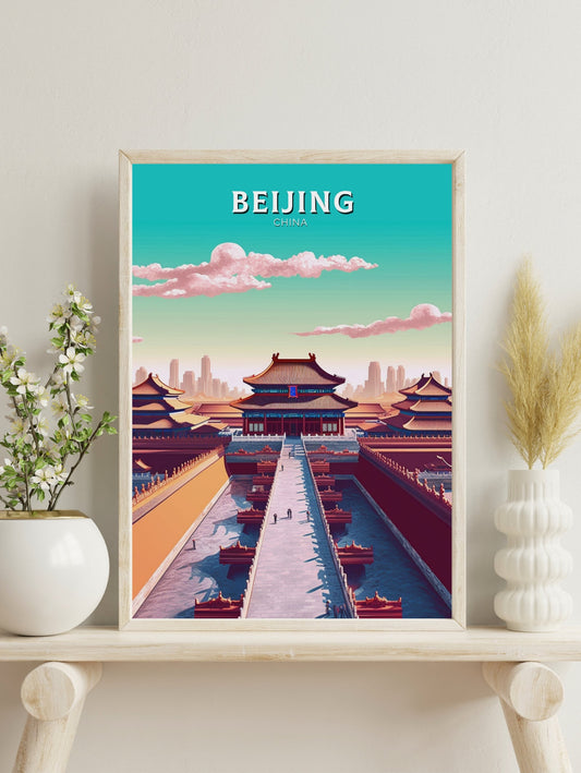 Beijing Forbidden City Print | Beijing Poster | Beijing Illustration | Beijing Travel Print | China Travel Poster | Forbidden City | ID 335