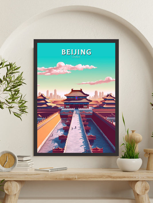 Beijing Forbidden City Print | Beijing Poster | Beijing Illustration | Beijing Travel Print | China Travel Poster | Forbidden City | ID 335