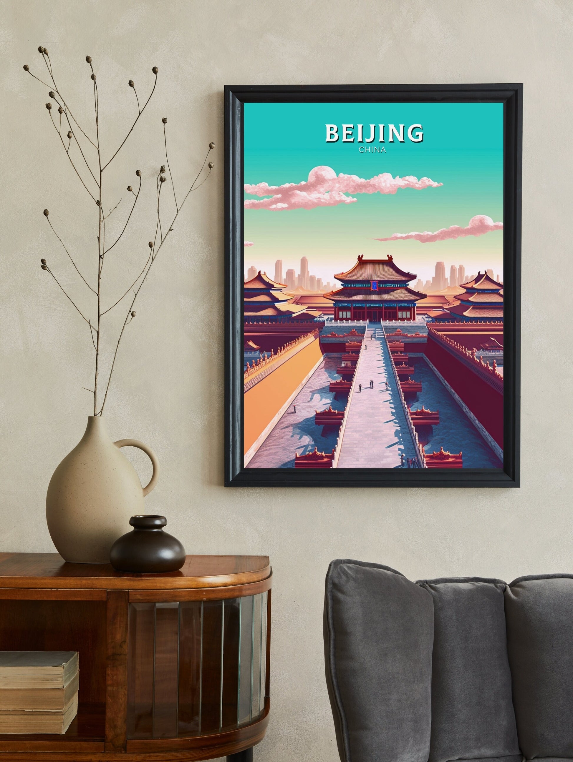 Beijing Forbidden City Print | Beijing Poster | Beijing Illustration | Beijing Travel Print | China Travel Poster | Forbidden City | ID 335