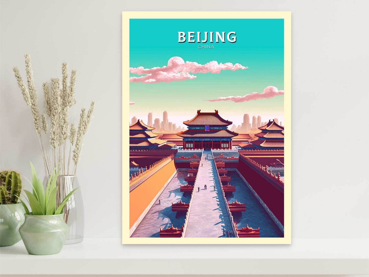 Beijing Forbidden City Print | Beijing Poster | Beijing Illustration | Beijing Travel Print | China Travel Poster | Forbidden City | ID 335