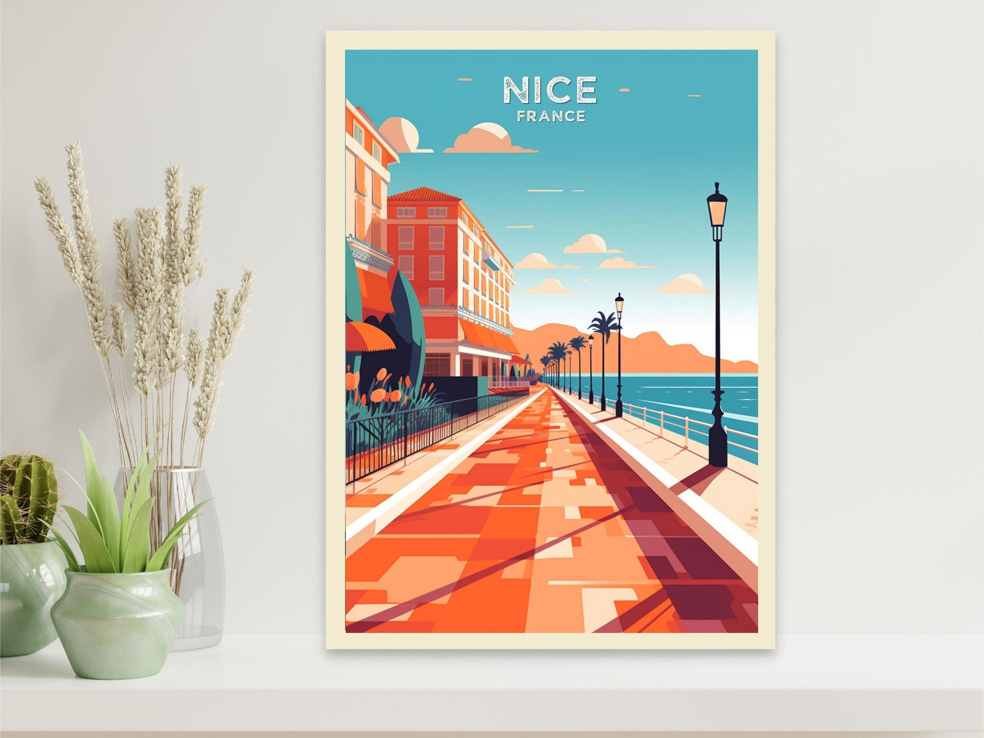 Nice Travel Print | Nice Illustration | Nice Wall Art | France Print | Nice Home Decor | Nice Poster | ID 063