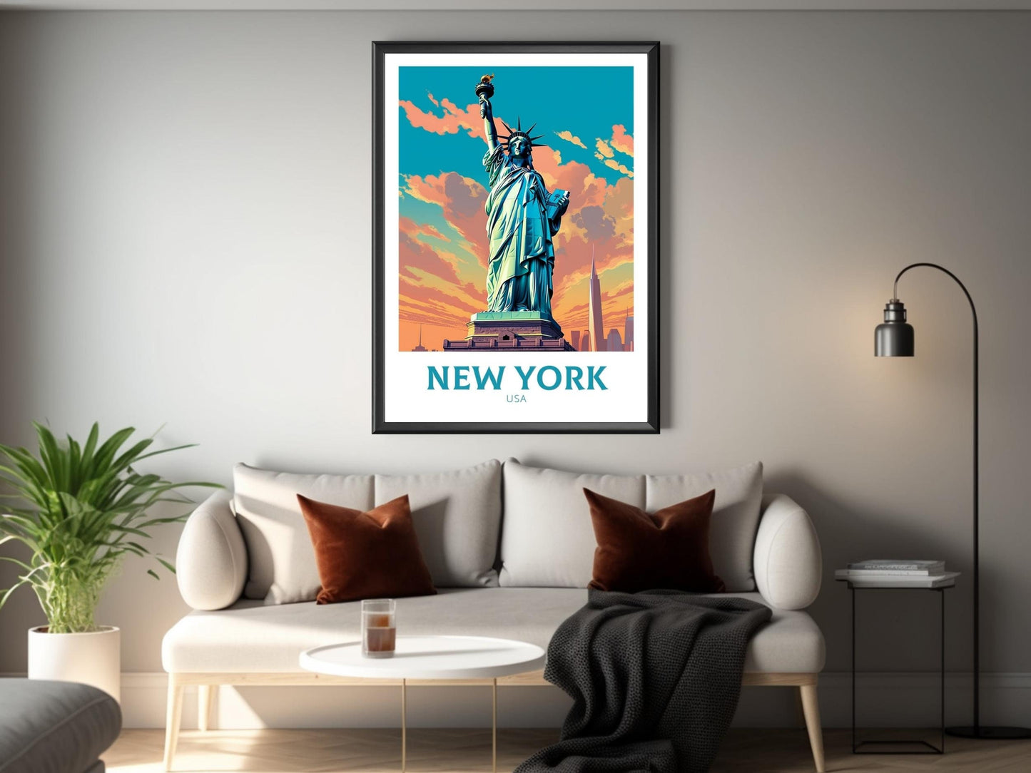 New York Poster | New York Travel Print | New York Design | New York Wall Art | New York Illustration | Statue of Liberty print | ID 341