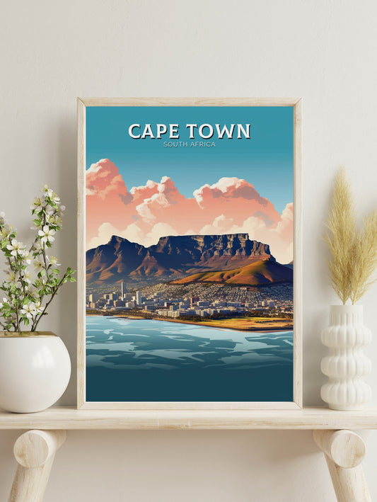 Cape Town Travel Poster | Cape Town Travel Print | South Africa Wall Art | Africa Poster | Cape Town Travel Print | Cape Town Art | ID 344
