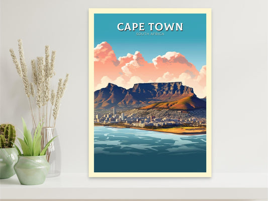 Cape Town Travel Poster | Cape Town Travel Print | South Africa Wall Art | Africa Poster | Cape Town Travel Print | Cape Town Art | ID 344