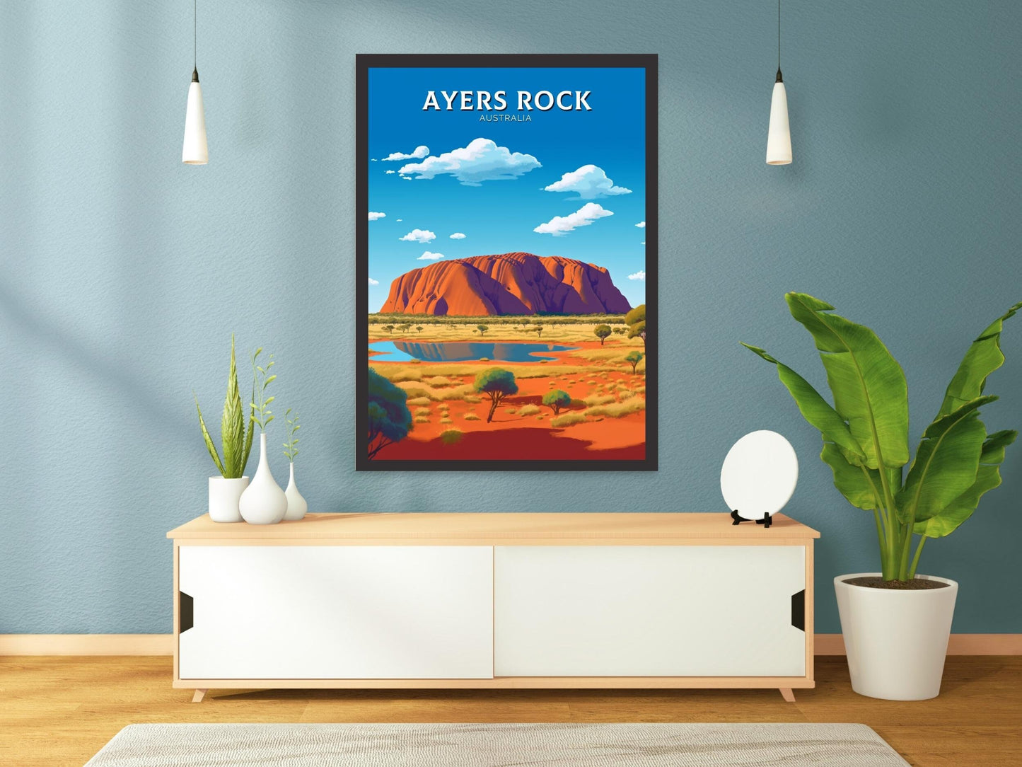 Ayers Rock Poster | Ayers Rock Illustration | Ayers Rock House | Uluru Poster | Ayers Rock Wall Art | Australia Print | Uluru Print ID 347