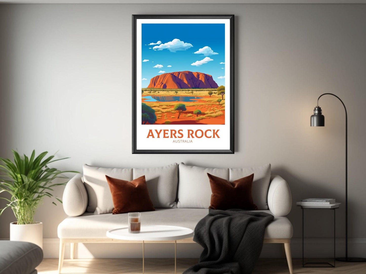 Ayers Rock Print | Ayers Rock Poster | Ayers Rock Illustration | Uluru Poster | Ayers Rock Wall Art | Australia Print | Uluru Print ID 348