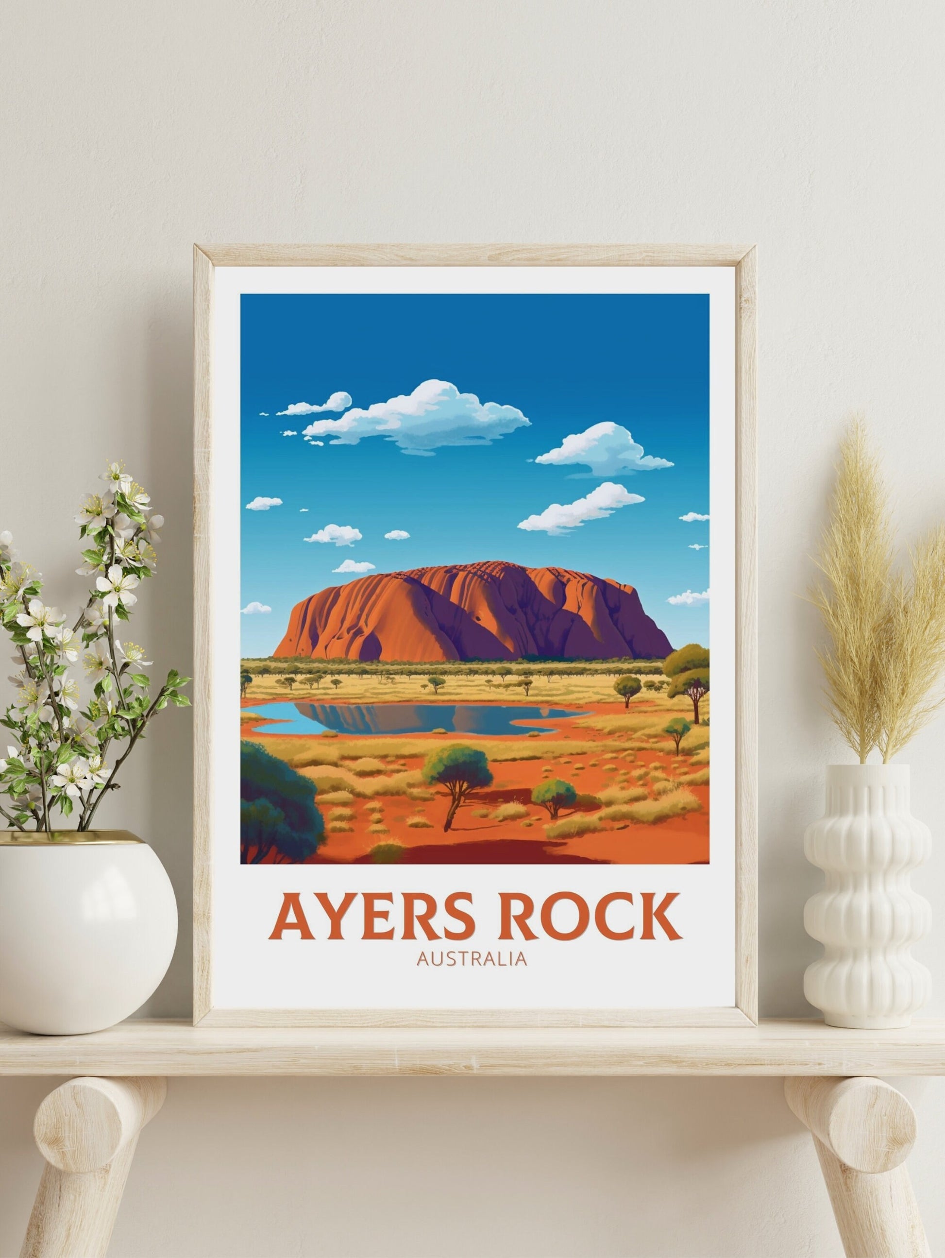 Ayers Rock Print | Ayers Rock Poster | Ayers Rock Illustration | Uluru Poster | Ayers Rock Wall Art | Australia Print | Uluru Print ID 348