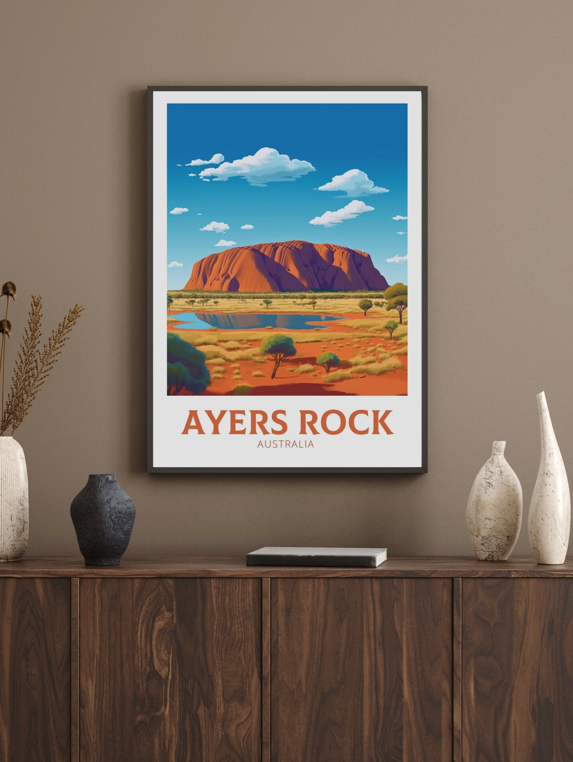 Ayers Rock Print | Ayers Rock Poster | Ayers Rock Illustration | Uluru Poster | Ayers Rock Wall Art | Australia Print | Uluru Print ID 348